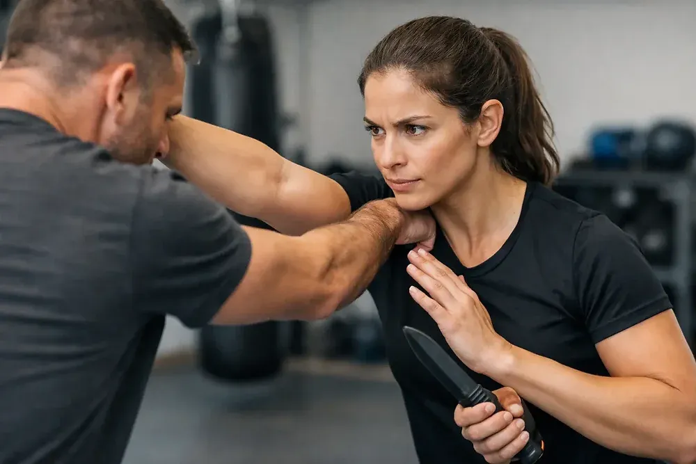 Adult students practicing practical self-defense at Vanguard Academy