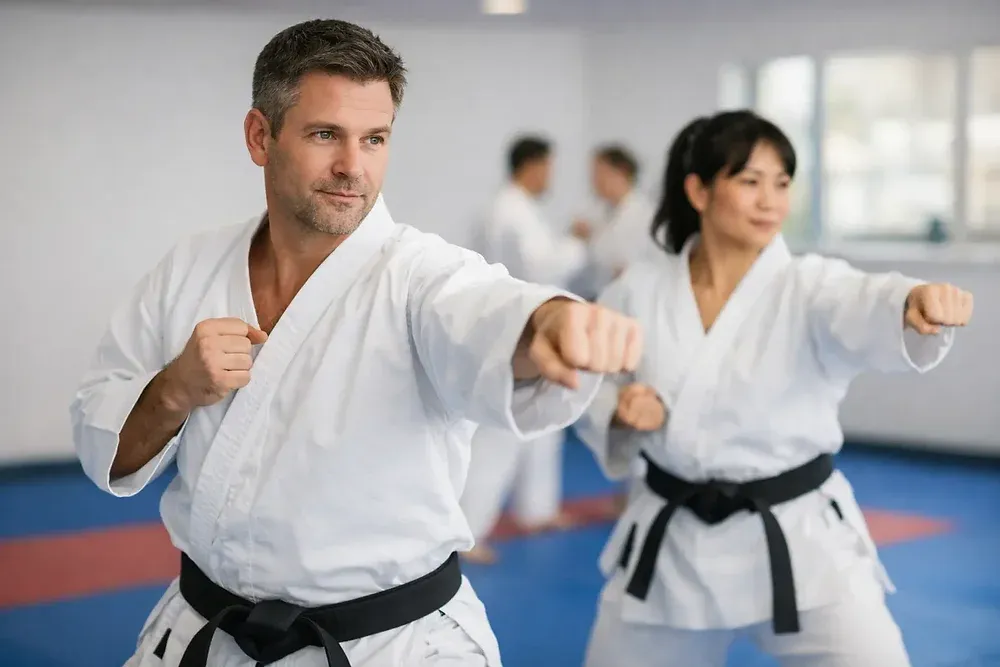 Adult students training Jiu-Jitsu together at Vanguard Academy