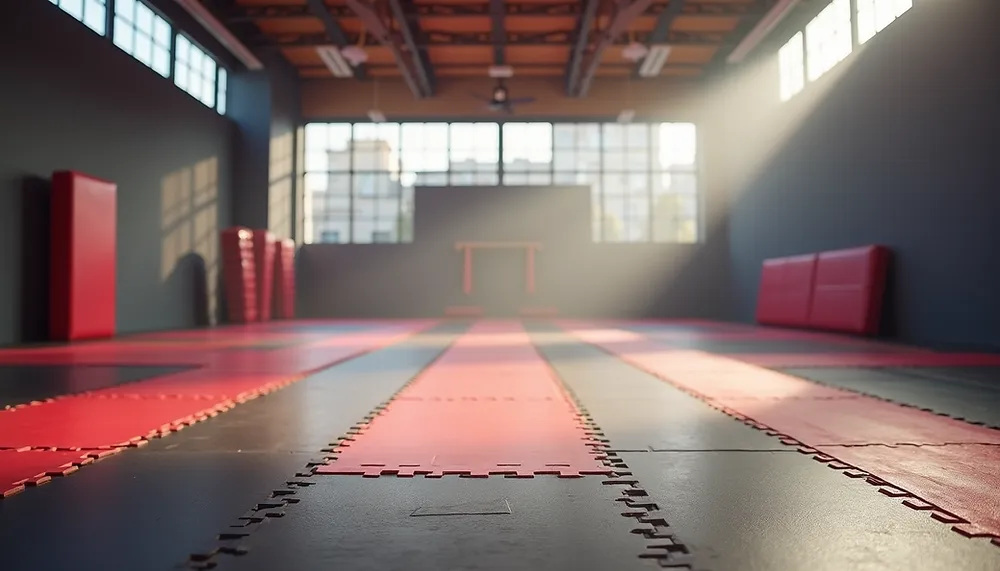 Martial arts training mats in a bright Vanguard Academy studio