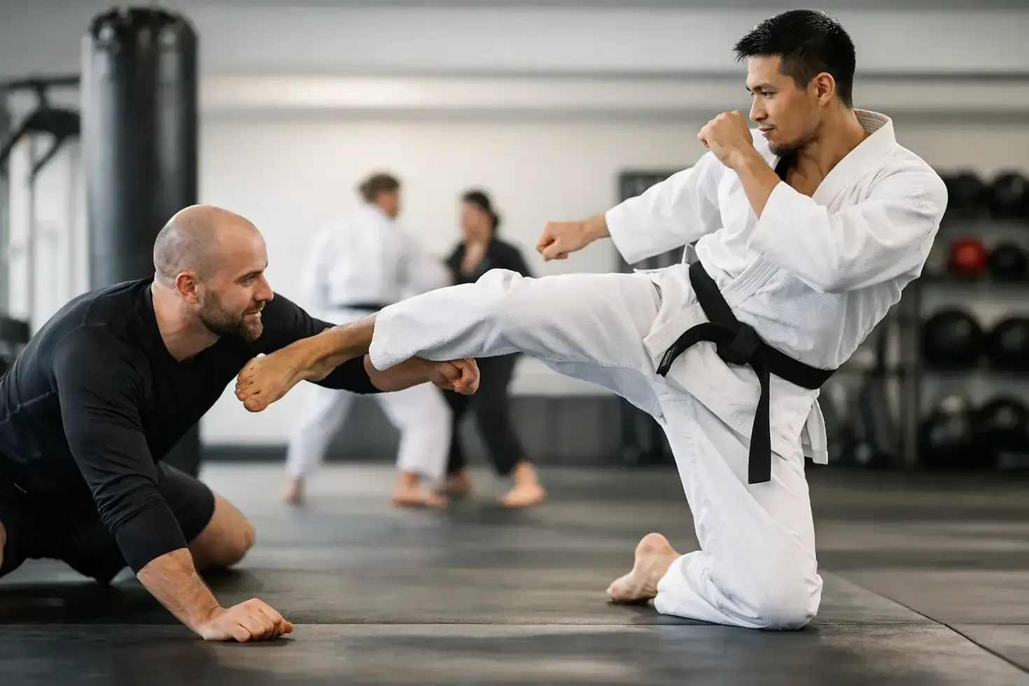 Martial arts students building functional fitness through training