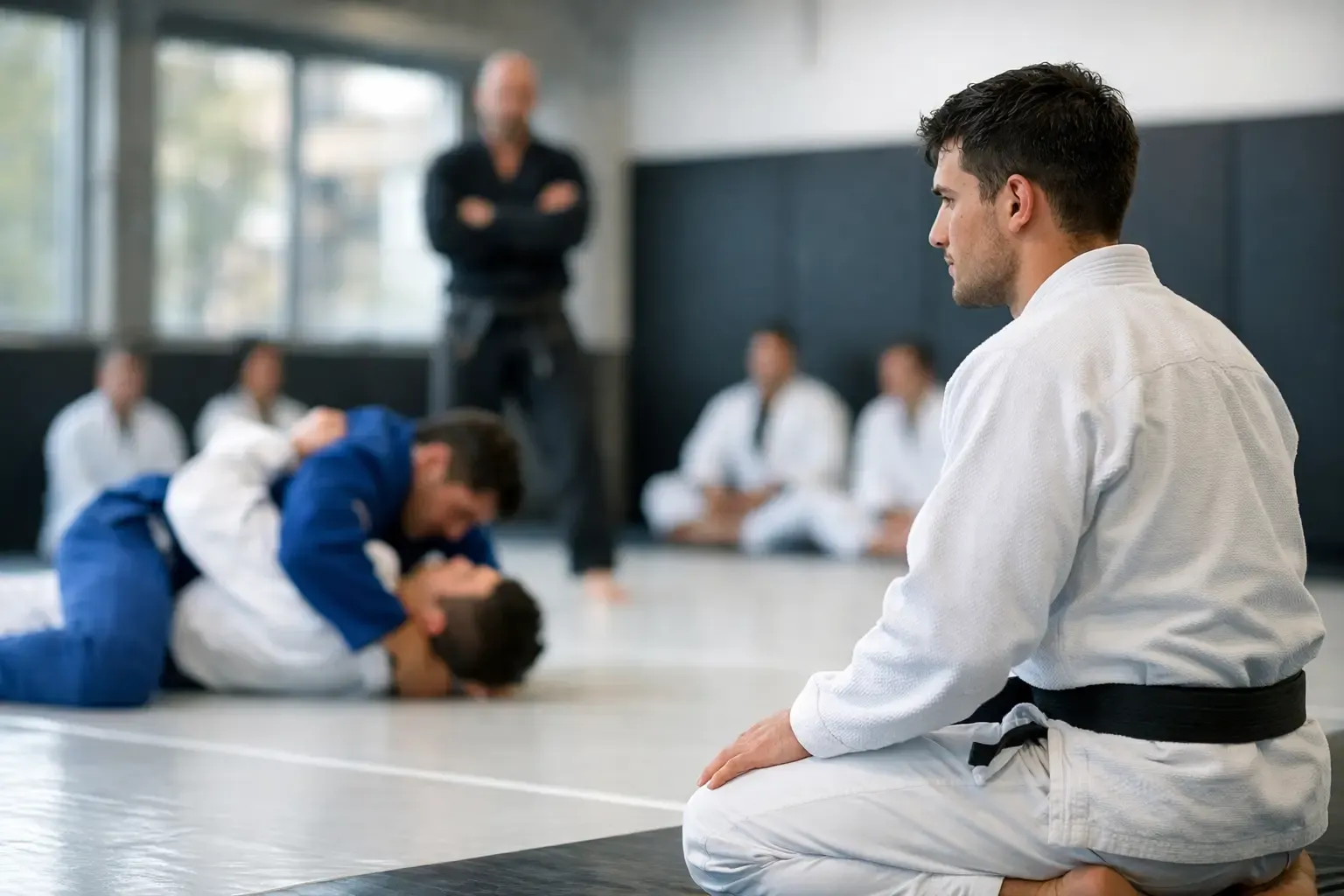 Jiu-Jitsu students practicing disciplined training together