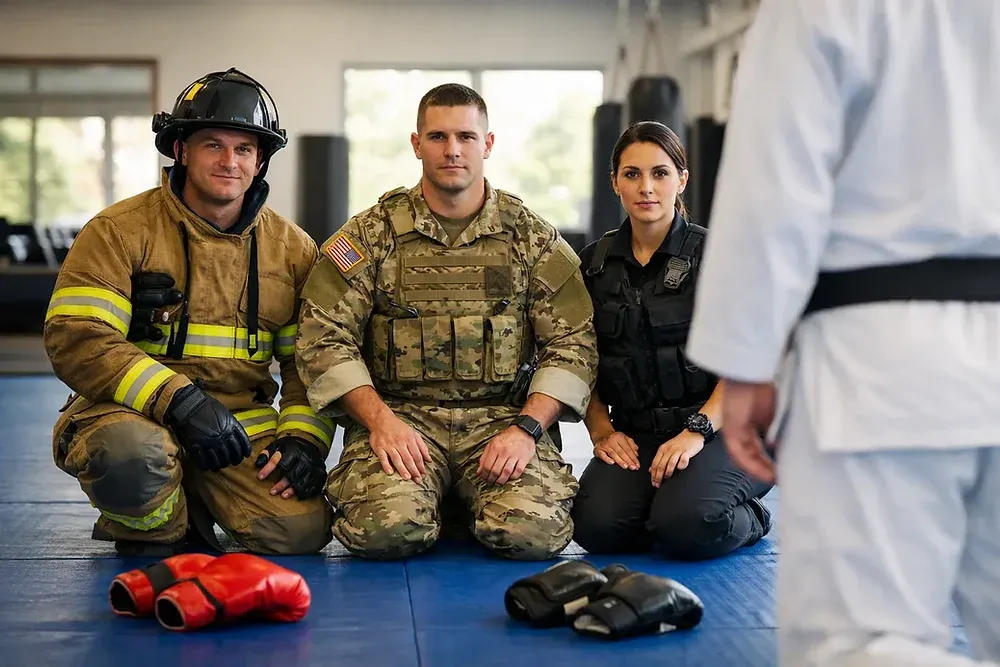 First responder training in a practical martial arts class