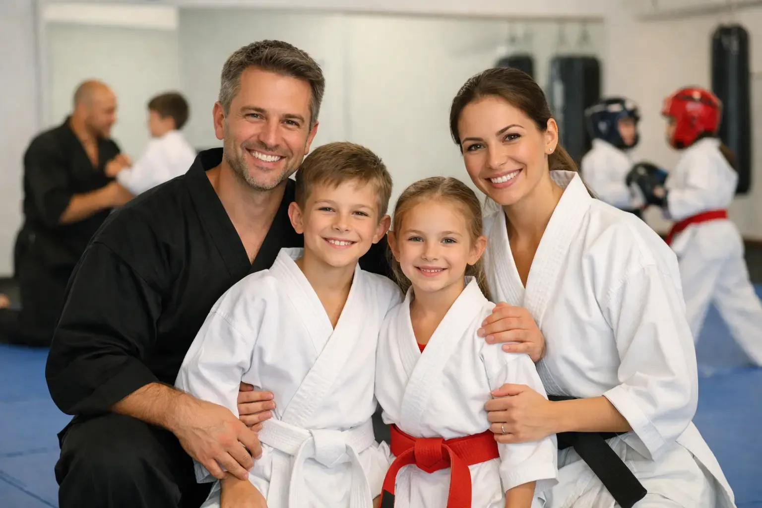 Martial arts students training together in Chesterville
