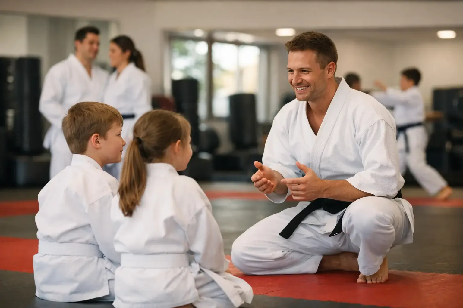 Families and students training in a Winchester-area martial arts class