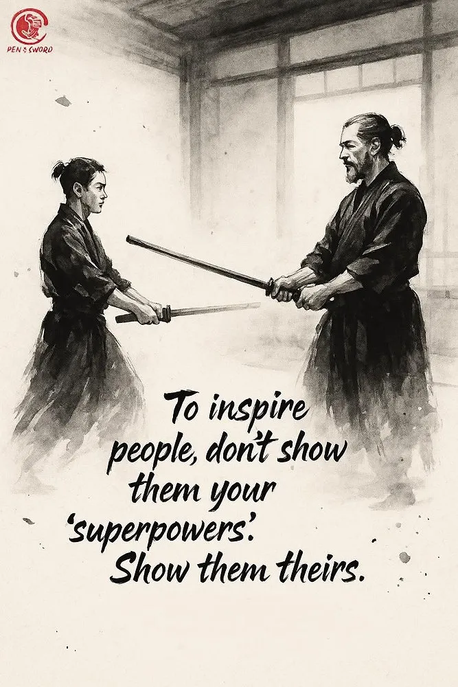 Martial arts instructor and student building confidence together