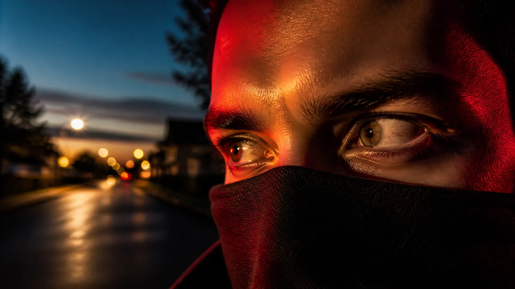 Person practicing situational awareness and self-defense training