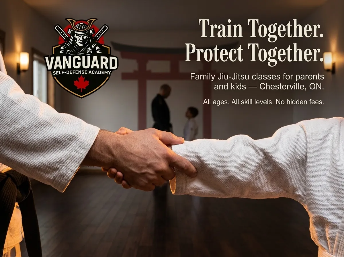 Family members training self-defense together in Chesterville
