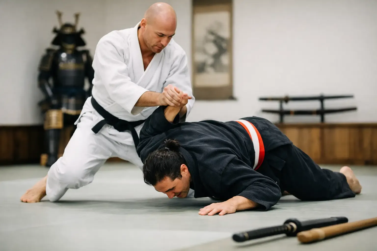 Students practicing Senshōgo-Ryū Japanese Jiu-Jitsu