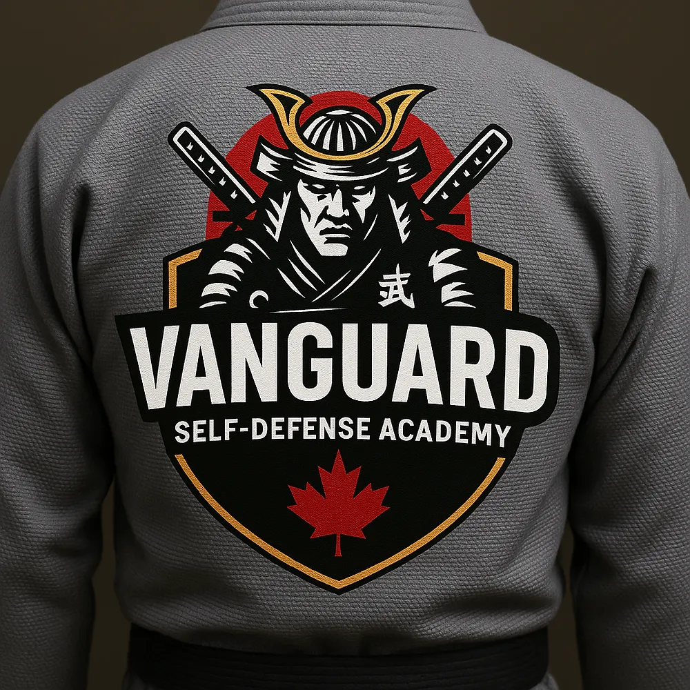 Black belt wearing the dark gi reserved for Vanguard black belts